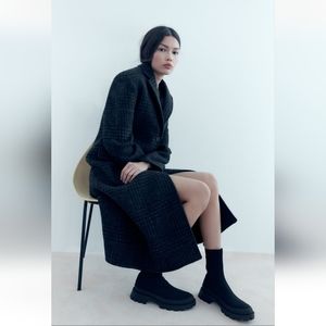 FABRIC LUG SOLE ANKLE BOOTS